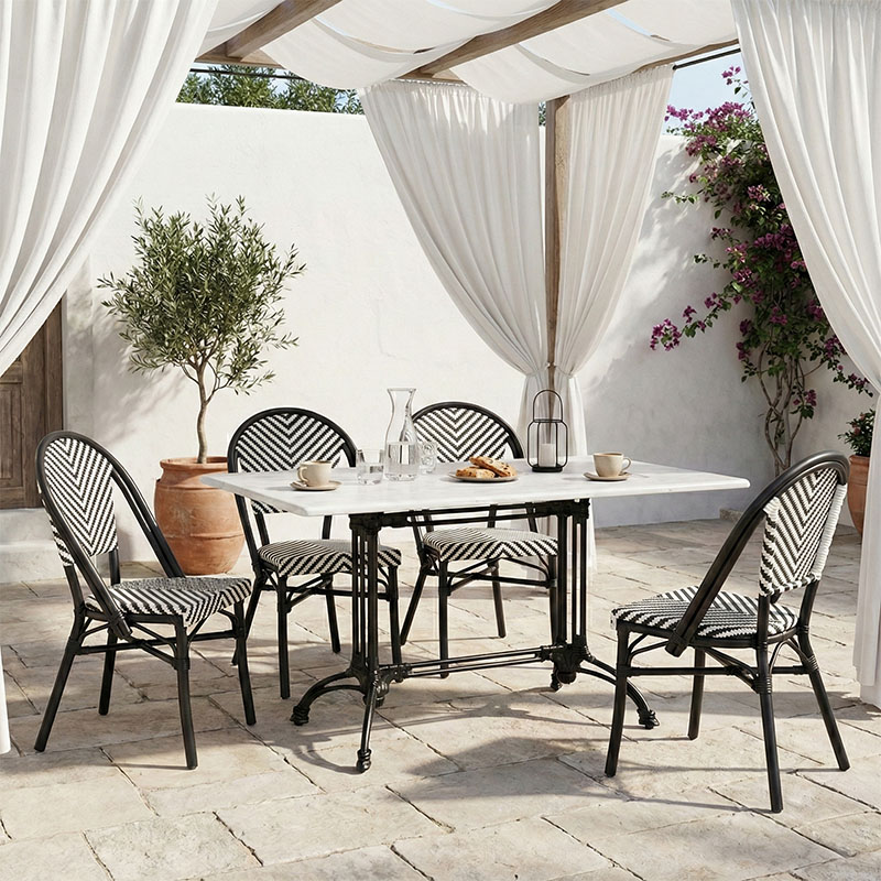 product_pako_366-000006 Τραπέζι μαρμάρινο Zosal μαντέμι σε λευκή-μαύρη απόχρωση 110x70x71.8εκ - Image 1