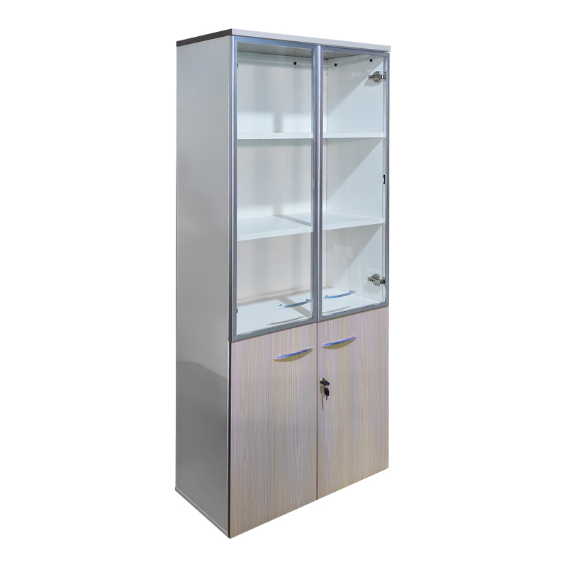 product_pako_367-000022 Ντουλάπα γραφείου με γυάλινες πόρτες Armadi sonoma-λευκό 80x40x200εκ - Image 1