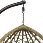 Κούνια φωλιά με βάση Lyere μέταλλο καφέ-pe rattan σε μπεζ απόχρωση 120x108x195εκ - Image 6