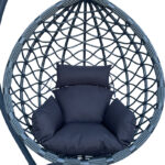 Κούνια φωλιά με βάση Lyere μέταλλο ανθρακί pe rattan σε γκρι απόχρωση 120x108x195εκ - Image 5