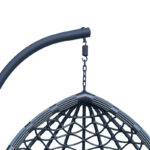 Κούνια φωλιά με βάση Lyere μέταλλο ανθρακί pe rattan σε γκρι απόχρωση 120x108x195εκ - Image 6