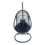 Κούνια φωλιά με βάση Cungo μέταλλο ανθρακί pe rattan σε γκρι απόχρωση 125x105x195εκ - Image 2