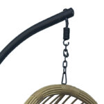 Κούνια φωλιά με βάση Cungo μέταλλο μαύρο- pe rattan μπεζ με μαύρο μαξιλάρι 125x105x195εκ - Image 6