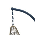 Κούνια φωλιά με βάση Soleil μέταλλο μαύρο- pe rattan φυσικό με μαύρο μαξιλάρι 120x95x195εκ - Image 3