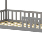 Παιδικό κρεβάτι Callan τ. Montessori με κιγκλίδωμα ξύλο πεύκου σε γκρι απόχρωση 90x190εκ - Image 6