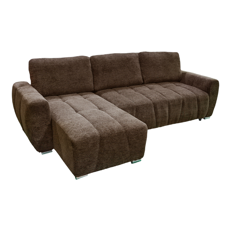 product_pako_371-000010 Γωνιακός αναστρέψιμος καναπές-κρεβάτι Vivad ύφασμα σε απόχρωση σκούρο καφέ 275x164x91εκ - Image 1