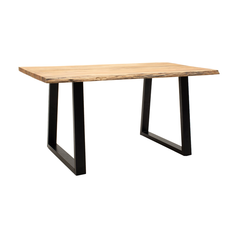 product_pako_372-000004 Τραπέζι Miles μασίφ ξύλο ακακίας πάχους 3.7-4εκ σε φυσική απόχρωση με μαύρα μεταλλικά πόδια 160x90x76εκ - Image 1