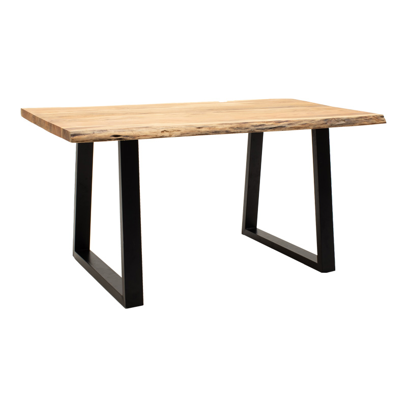 product_pako_372-000007 Τραπέζι Miles μασίφ ξύλο ακακίας πάχους 3.7-4εκ σε φυσική απόχρωση με μαύρα μεταλλικά πόδια 200x96x76εκ - Image 1