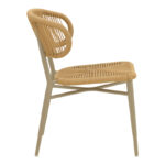 Καρέκλα στοιβαζόμενη Agus αλουμίνιο καφέ-pe rattan σε φυσική απόχρωση 55x63x77εκ - Image 5