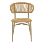 Καρέκλα στοιβαζόμενη Agus αλουμίνιο καφέ-pe rattan σε φυσική απόχρωση 55x63x77εκ - Image 6