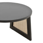Τραπέζι Tamarind ξύλο mango-φυσικό rattan σε μαύρη απόχρωση Φ65x40εκ - Image 6