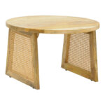 Τραπέζι Tamarind ξύλο mango-φυσικό rattan σε φυσική απόχρωση Φ65x40εκ - Image 2