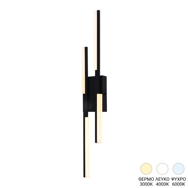product_pako_377-000011 Φωτιστικό τοίχου-απλίκα Derqia led μέταλλο σε μαύρη απόχρωση 10x4.5x70εκ - Image 1
