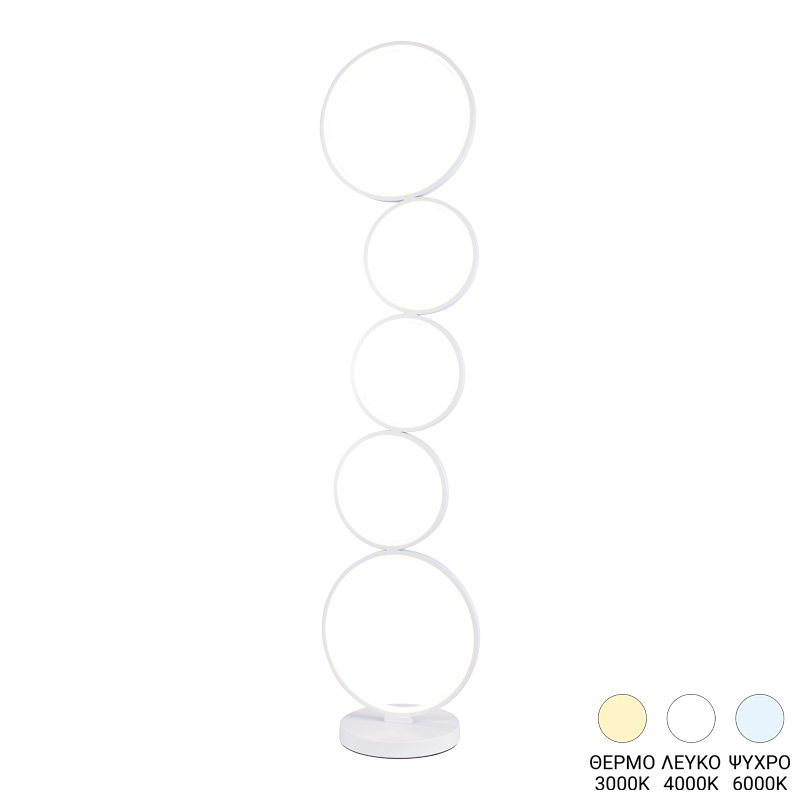 product_pako_377-000015 Φωτιστικό δαπέδου Chemal led μέταλλο σε λευκή απόχρωση Φ30x130εκ - Image 1