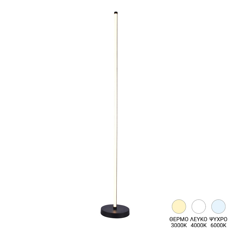 product_pako_377-000022 Φωτιστικό δαπέδου Topelia led μέταλλο σε μαύρη απόχρωση Φ20x140εκ - Image 1