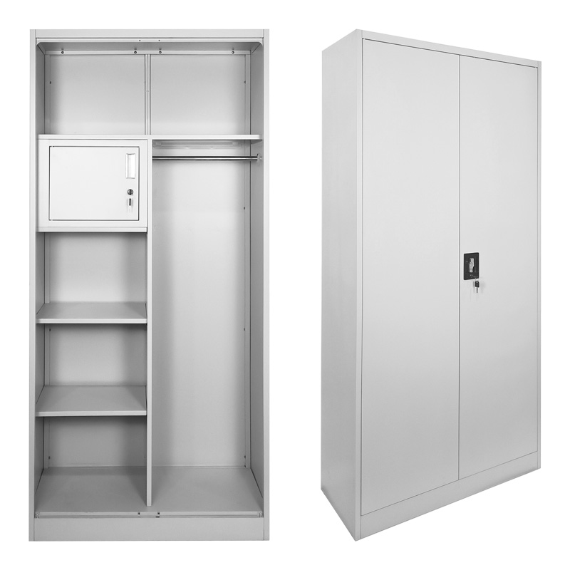 product_pako_378-000004 Μεταλλική ντουλάπα Zogi με χώρισμα σε ανοιχτό γκρι 90x45x180εκ - Image 1