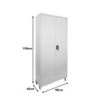 Μεταλλική ντουλάπα Ugren ανοιχτό γκρι 90x40x190εκ - Image 4