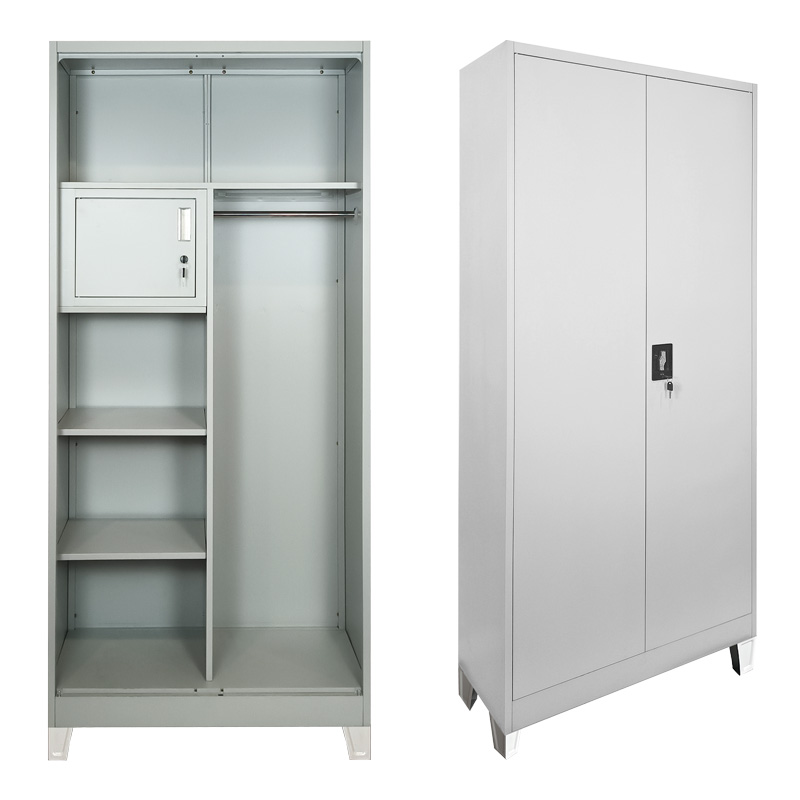 product_pako_378-000009 Μεταλλική ντουλάπα Zogi με χώρισμα σε ανοιχτό γκρι 90x45x190εκ - Image 1