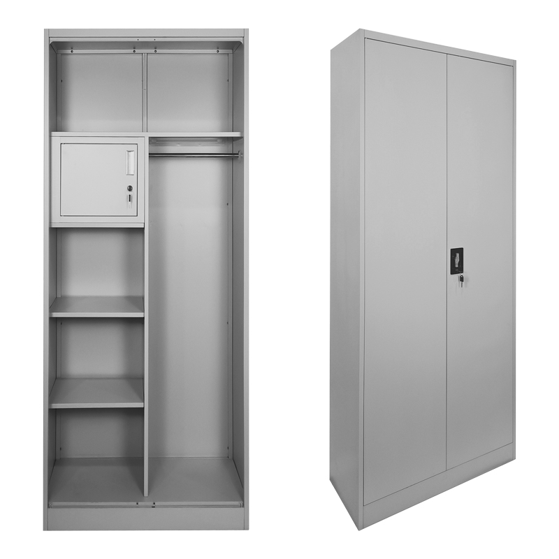 product_pako_378-000015 Μεταλλική ντουλάπα Zogi με χώρισμα σε ανοιχτό γκρι 70x40x180εκ - Image 1