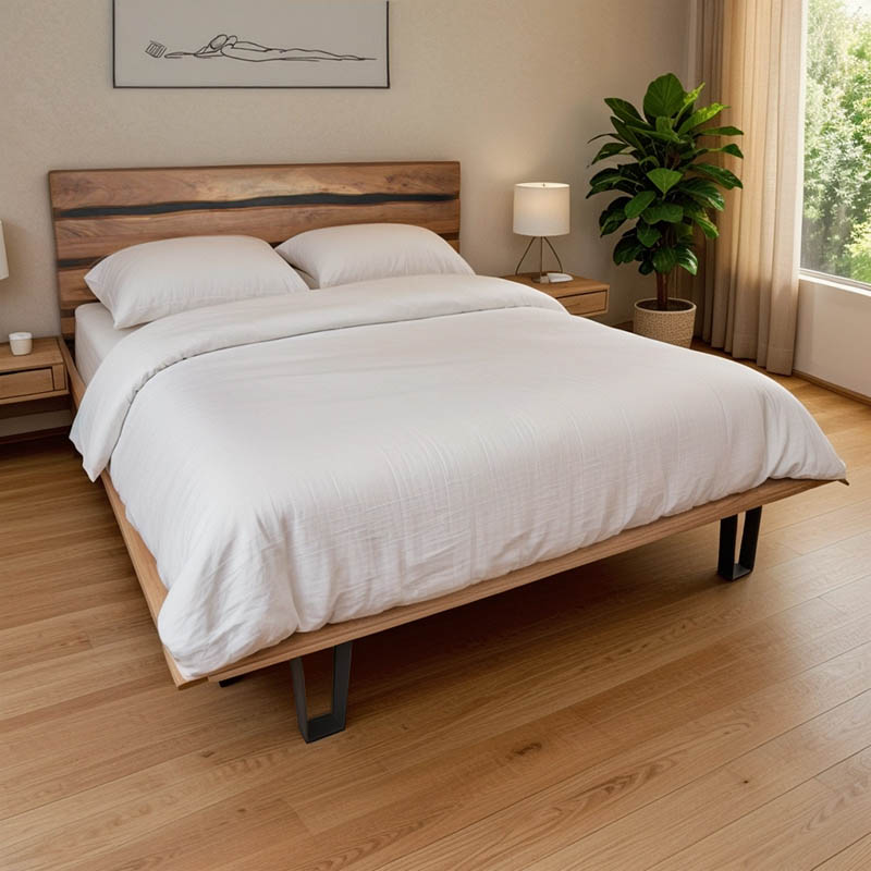 product_pako_379-000036 Κρεβάτι Imena διπλό μασίφ ξύλο σε φυσική απόχρωση 140x190εκ - Image 1