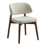 Καρέκλα Siena rubberwood σε καρυδί-εκρού απόχρωση 48x50x81εκ (Σετ 2 τεμαχίων)