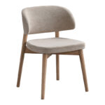 Καρέκλα Siena rubberwood σε φυσική-μπεζ απόχρωση 48x50x81εκ (Σετ 2 τεμαχίων)