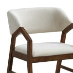 Πολυθρόνα Livia rubberwood σε καρυδί-εκρού απόχρωση 47.5x54.5x78εκ (Σετ 2 τεμαχίων) - Image 3