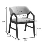 Πολυθρόνα Livia rubberwood σε καρυδί-εκρού απόχρωση 47.5x54.5x78εκ (Σετ 2 τεμαχίων) - Image 5
