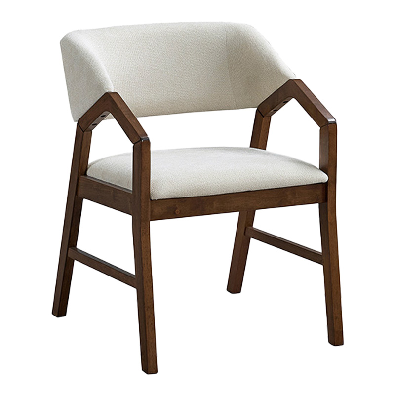 product_pako_381-000003 Πολυθρόνα Livia rubberwood σε καρυδί-εκρού απόχρωση 47.5x54.5x78εκ (Σετ 2 τεμαχίων) - Image 1