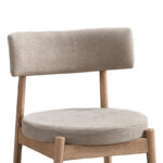 Καρέκλα Raudi rubberwood σε φυσική-μπεζ απόχρωση 45.5x45.5x81εκ (Σετ 2 τεμαχίων) - Image 3