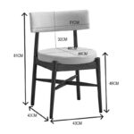 Καρέκλα Raudi rubberwood σε φυσική-μπεζ απόχρωση 45.5x45.5x81εκ (Σετ 2 τεμαχίων) - Image 5