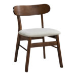 Καρέκλα Cairo rubberwood σε καρυδί-εκρού απόχρωση 47x47x76εκ (Σετ 2 τεμαχίων)