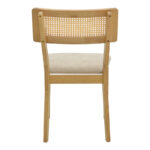 Καρέκλα Raffles rubberwood με pe rattan και γκρι μπεζ ύφασμα 47x48x83.5εκ (Σετ 2 τεμαχίων) - Image 6