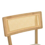 Καρέκλα Raffles rubberwood με pe rattan και γκρι μπεζ ύφασμα 47x48x83.5εκ (Σετ 2 τεμαχίων) - Image 7