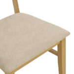 Καρέκλα Raffles rubberwood με pe rattan και γκρι μπεζ ύφασμα 47x48x83.5εκ (Σετ 2 τεμαχίων) - Image 8