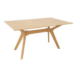 Τραπεζαρία Raffles σετ 5τεμ rubberwood με pe rattanσε φυσική απόχρωση 150x90x76εκ - Image 6