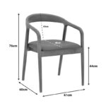 Πολυθρόνα Hogie rubberwood καρυδί- μαύρο pu μαξιλάρι 61x60x76εκ - Image 2