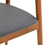Πολυθρόνα Hogie rubberwood καρυδί- μαύρο pu μαξιλάρι 61x60x76εκ - Image 8