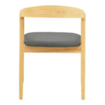 Πολυθρόνα Hogie rubberwood σε φυσική απόχρωση με μαύρο pu μαξιλάρι 61x60x76εκ (Σετ 2 τεμαχίων) - Image 6