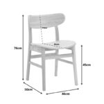 Καρέκλα Lumnia rubberwood σε φυσική απόχρωση 46x50x76εκ - Image 2
