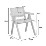 Πολυθρόνα Winslow rubberwood-rattan σε φυσική απόχρωση 51x54x80εκ (Σετ 2 τεμαχίων) - Image 2