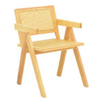 Πολυθρόνα Winslow rubberwood-rattan σε φυσική απόχρωση 51x54x80εκ (Σετ 2 τεμαχίων)