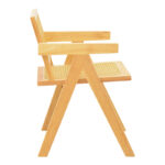 Πολυθρόνα Winslow rubberwood-rattan σε φυσική απόχρωση 51x54x80εκ (Σετ 2 τεμαχίων) - Image 4
