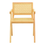 Πολυθρόνα Winslow rubberwood-rattan σε φυσική απόχρωση 51x54x80εκ (Σετ 2 τεμαχίων) - Image 5