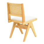 Καρέκλα Winslow rubberwood σε φυσική απόχρωση-ύφασμα λευκό 46x58x80εκ (Σετ 2 τεμαχίων) - Image 3
