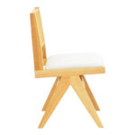 Καρέκλα Winslow rubberwood σε φυσική απόχρωση-ύφασμα λευκό 46x58x80εκ (Σετ 2 τεμαχίων) - Image 4