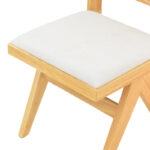 Καρέκλα Winslow rubberwood σε φυσική απόχρωση-ύφασμα λευκό 46x58x80εκ (Σετ 2 τεμαχίων) - Image 8