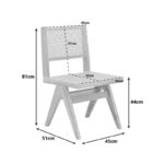 Καρέκλα Winslow rubberwood-rattan σε φυσική απόχρωση 46x58x80εκ (Σετ 2 τεμαχίων) - Image 2
