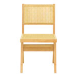 Καρέκλα Winslow rubberwood-rattan σε φυσική απόχρωση 46x58x80εκ (Σετ 2 τεμαχίων) - Image 5