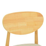 Καρέκλα Cardith rubberwood-plywood σε φυσική απόχρωση-ύφασμα γκρι-μπεζ 48x51x78εκ - Image 7
